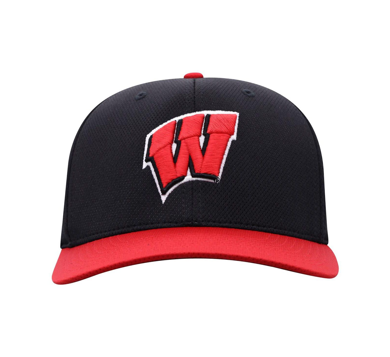 Кепка Top of the World Wisconsin Badgers Reflex Fitted для мужчин