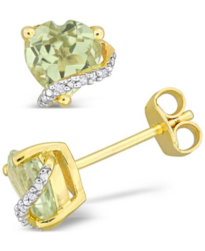 Серьги-гвоздики с розовым сапфиром (2 ct. t.w.) и бриллиантами в розовом золоте и серебре