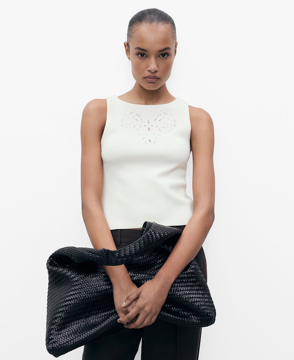 Женский топ Mango Openwork Details Embroidered