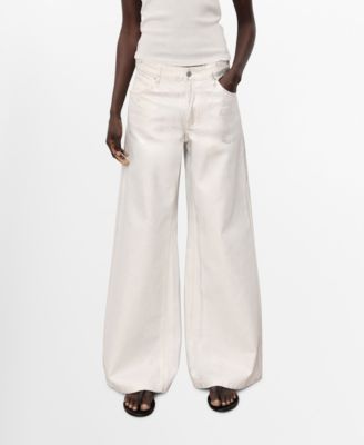 Mango Женские джинсы Wide Leg Metallic-Finish