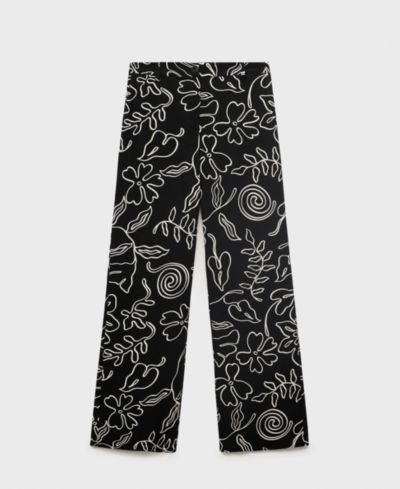 Женские брюки Mango Women's Floral Print Straight