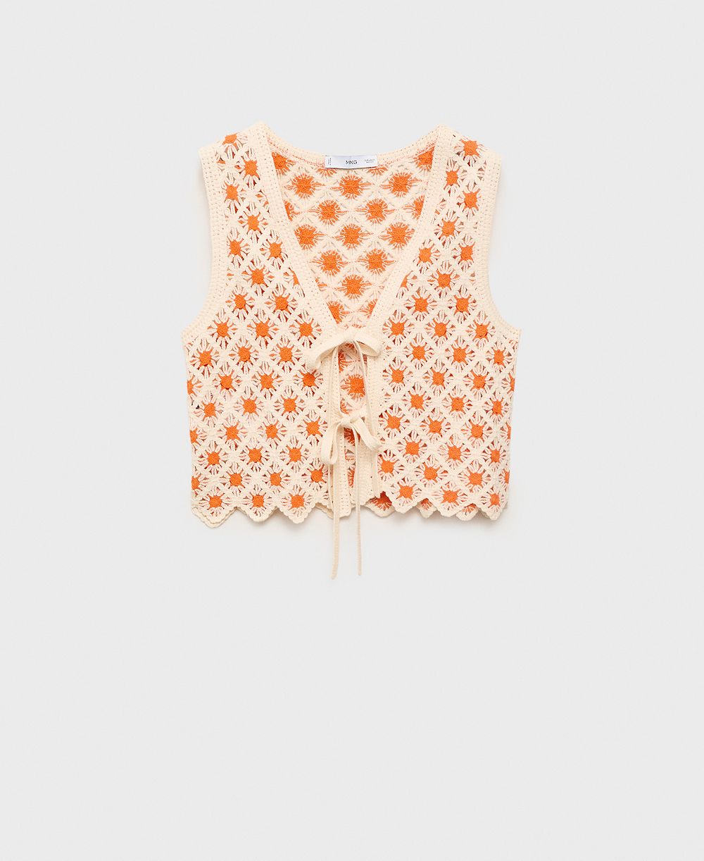 Женский топ Mango Crochet Ties