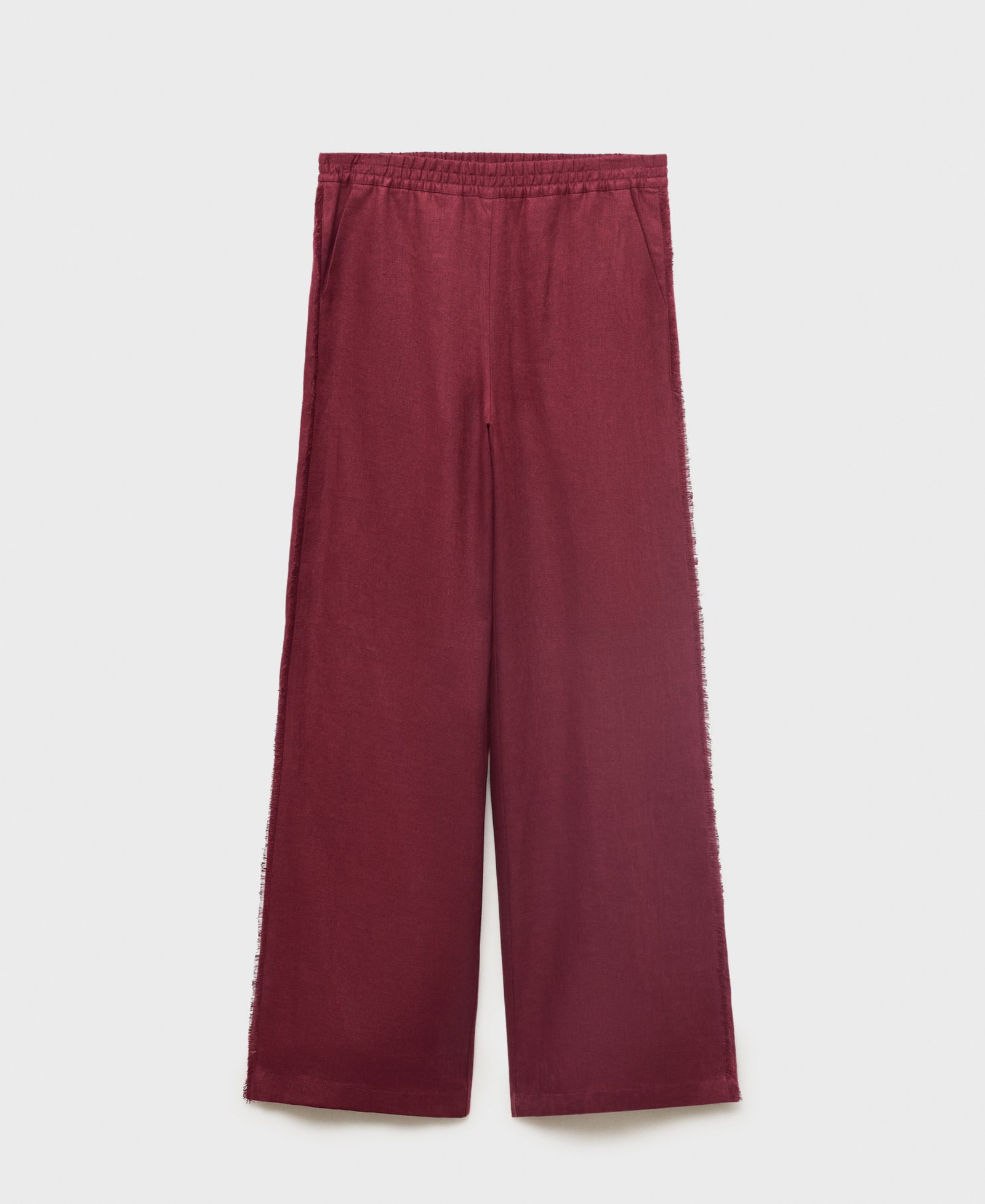 Mango Women's Frayed Ends Linen Suit Pants