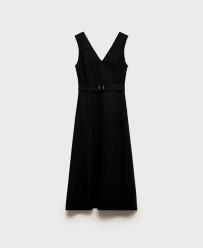 Mango Women's Flared Linen Dress