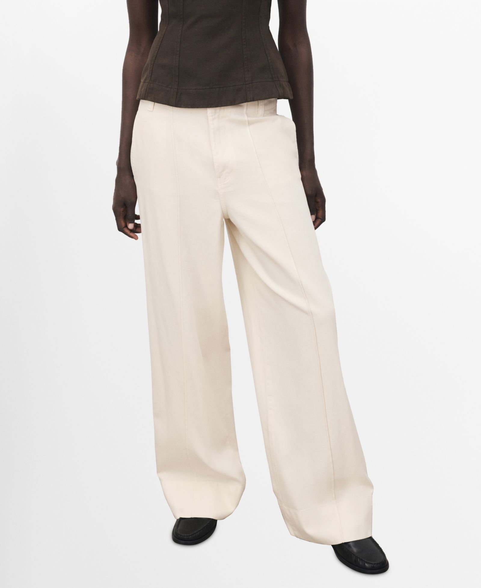 Джинсы Mango Women's Stitching Detail Wide Leg Denim