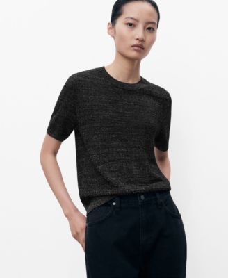 Женский трикотажный джемпер MANGO Short-Sleeved Lurex