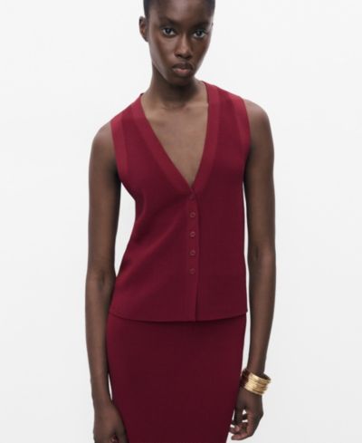 Женский трикотажный жилет MANGO Fine-Knit Gilet