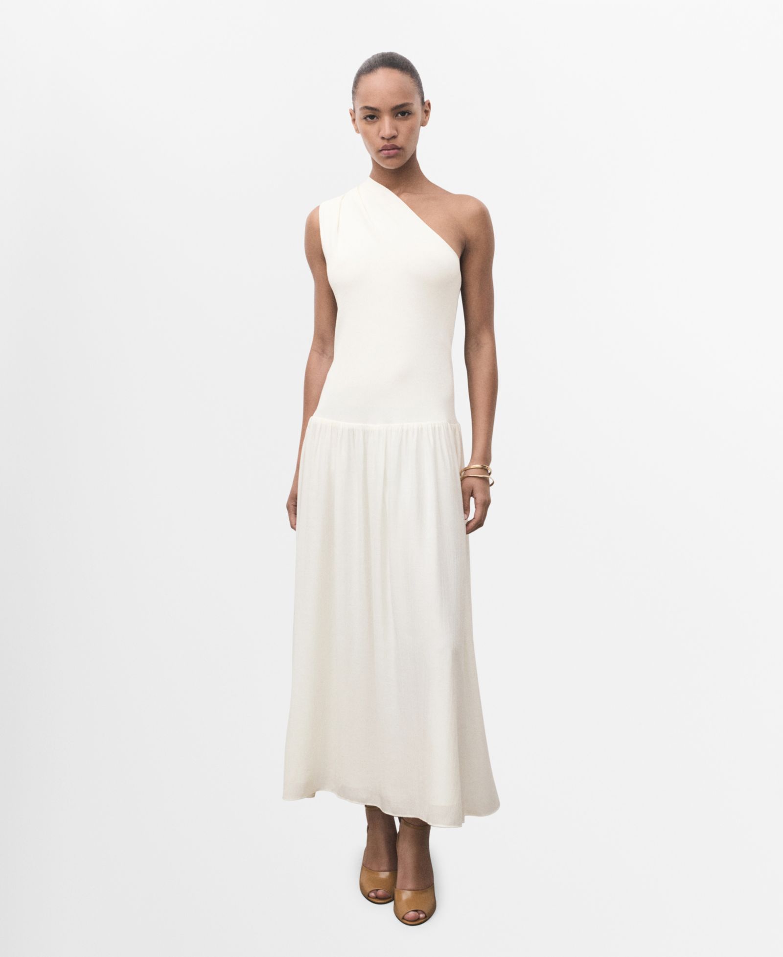 Mango Women's Asymmetrical Combined Knitted Dress
