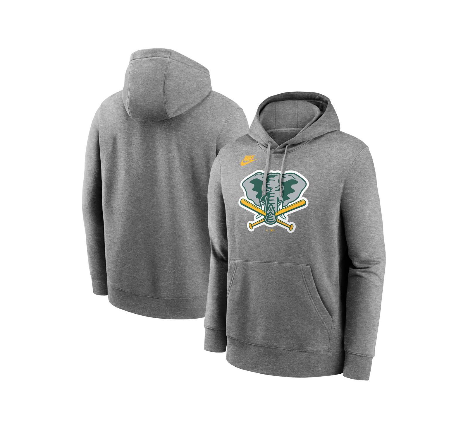 Толстовка Nike Men's Heather Gray Athletics Cooperstown Collection Logo Club Pullover
