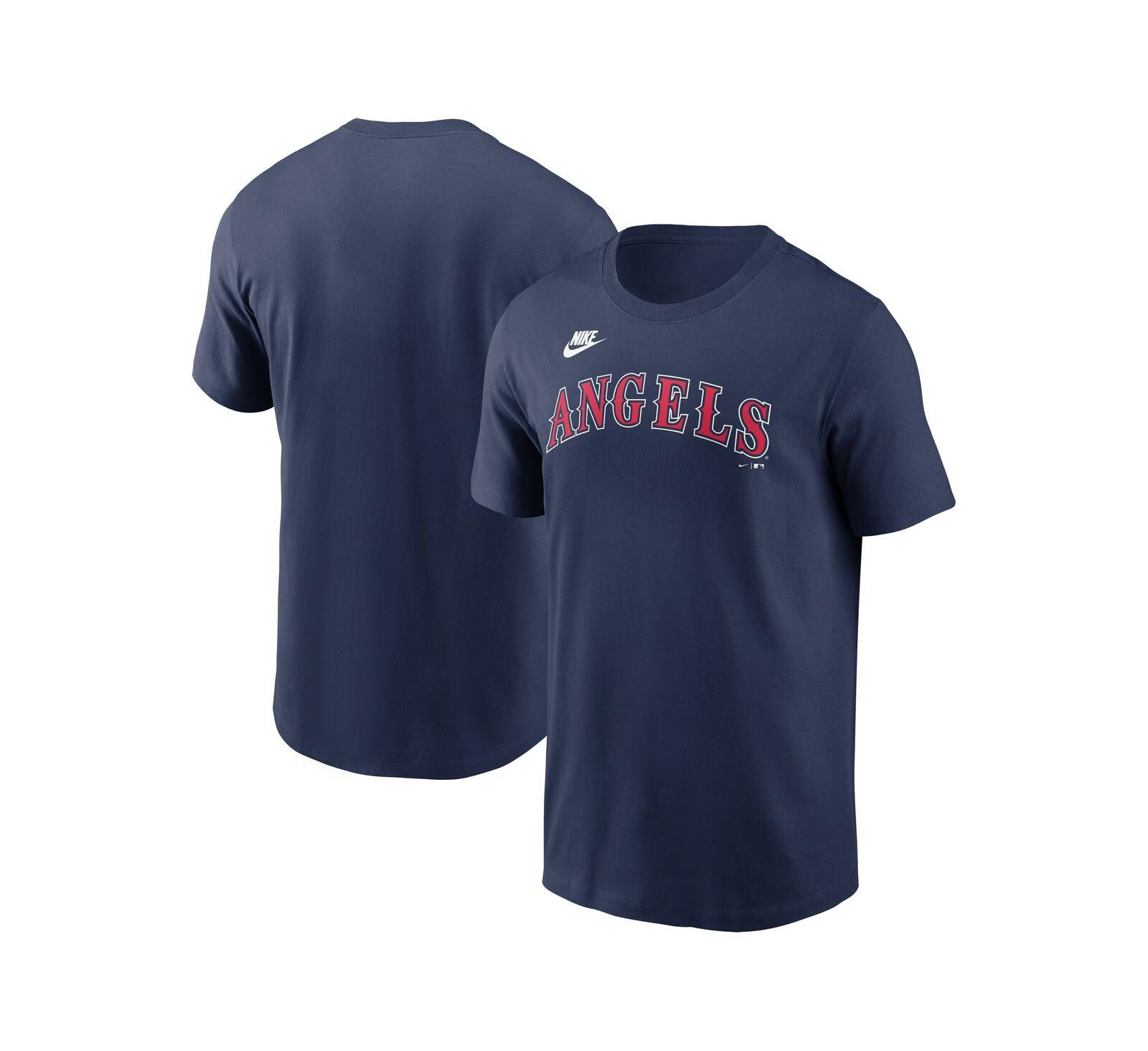Nike Мужская футболка California Angels Cooperstown Wordmark, цвет Navy