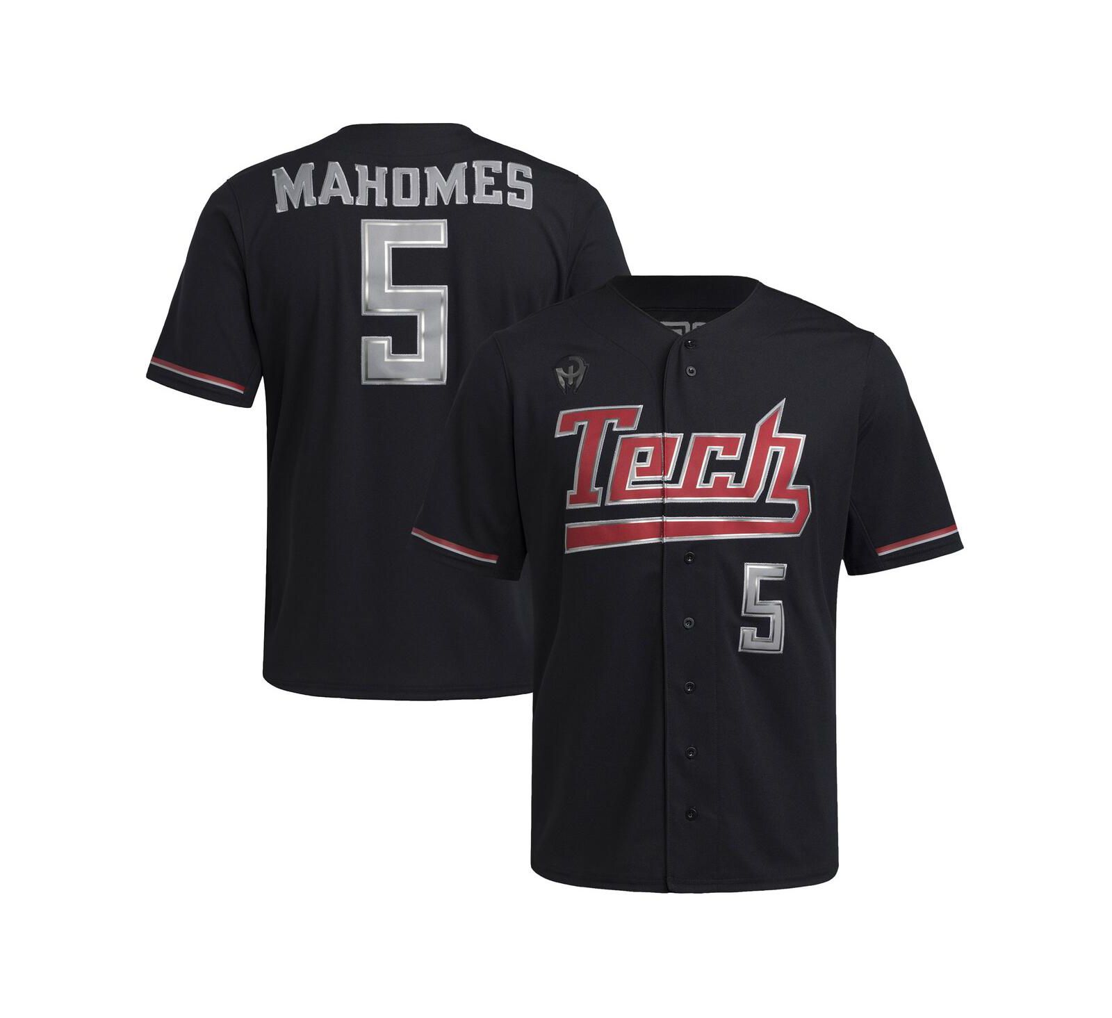 Adidas Men's Patrick Mahomes Black Texas Tech Red Raiders Replica Baseball Jersey