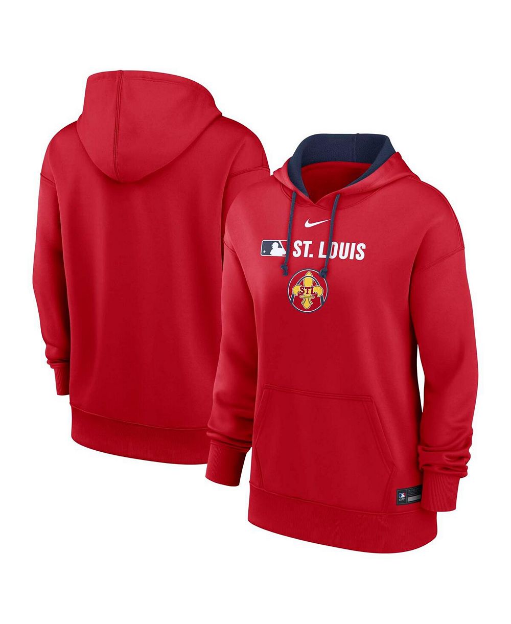Nike Женский красный St. Louis Cardinals Authentic Collection City Connect Performance Pullover Hoodie