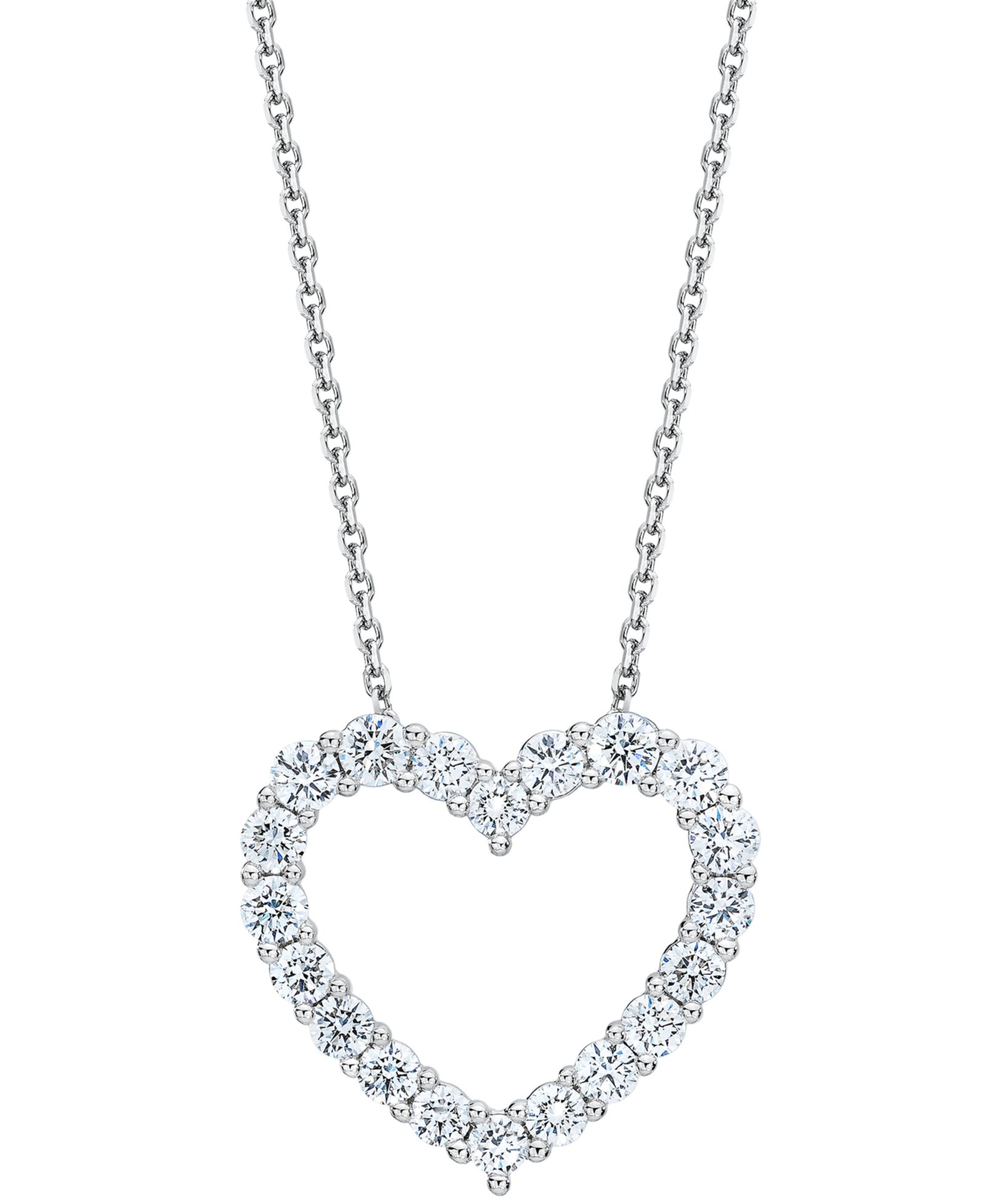 Подвеска-кулон Diamond Heart в 14k White Gold, 16" + 2" extender