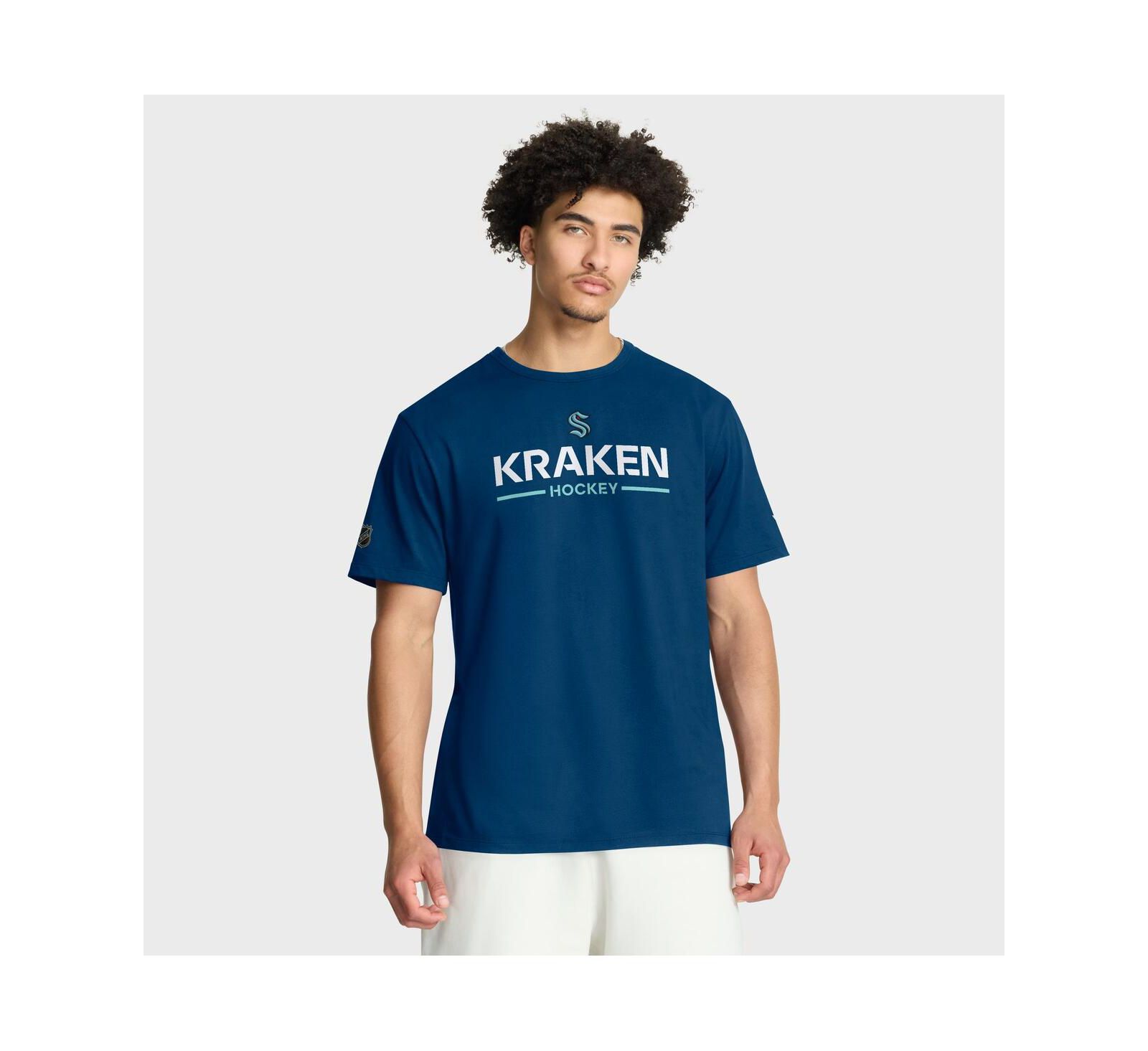 Fanatics Men's Deep Sea Blue Seattle Kraken Authentic Pro Primary T-Shirt