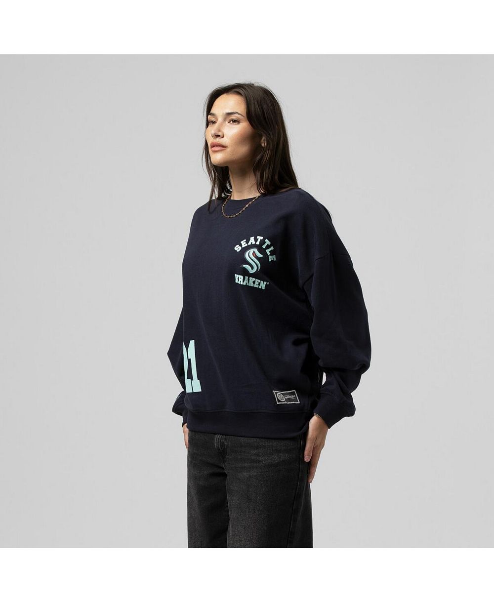 Mitchell & Ness Женская винтажная толстовка Seattle Kraken, темно-синяя