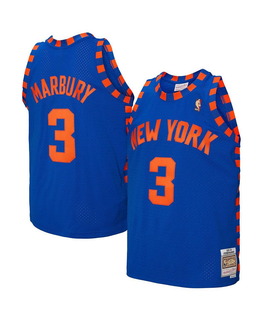 Мужская джерси Mitchell & Ness Stephon Marbury Blue New York Knicks 2005/06 Hardwood Classics Swingman