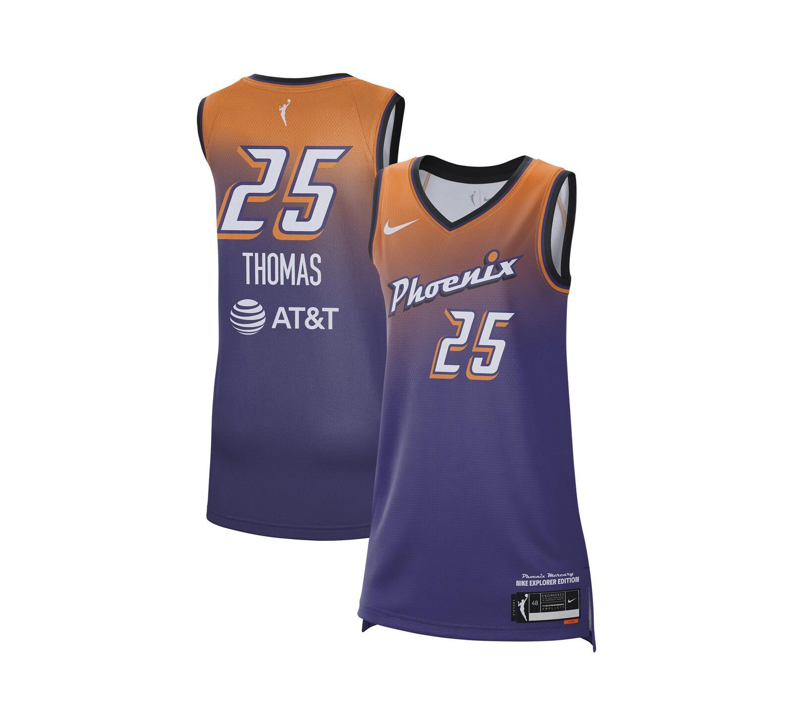 Nike Мужская и Женская джерси Alyssa Thomas Purple Phoenix Mercury Explorer Edition Victory