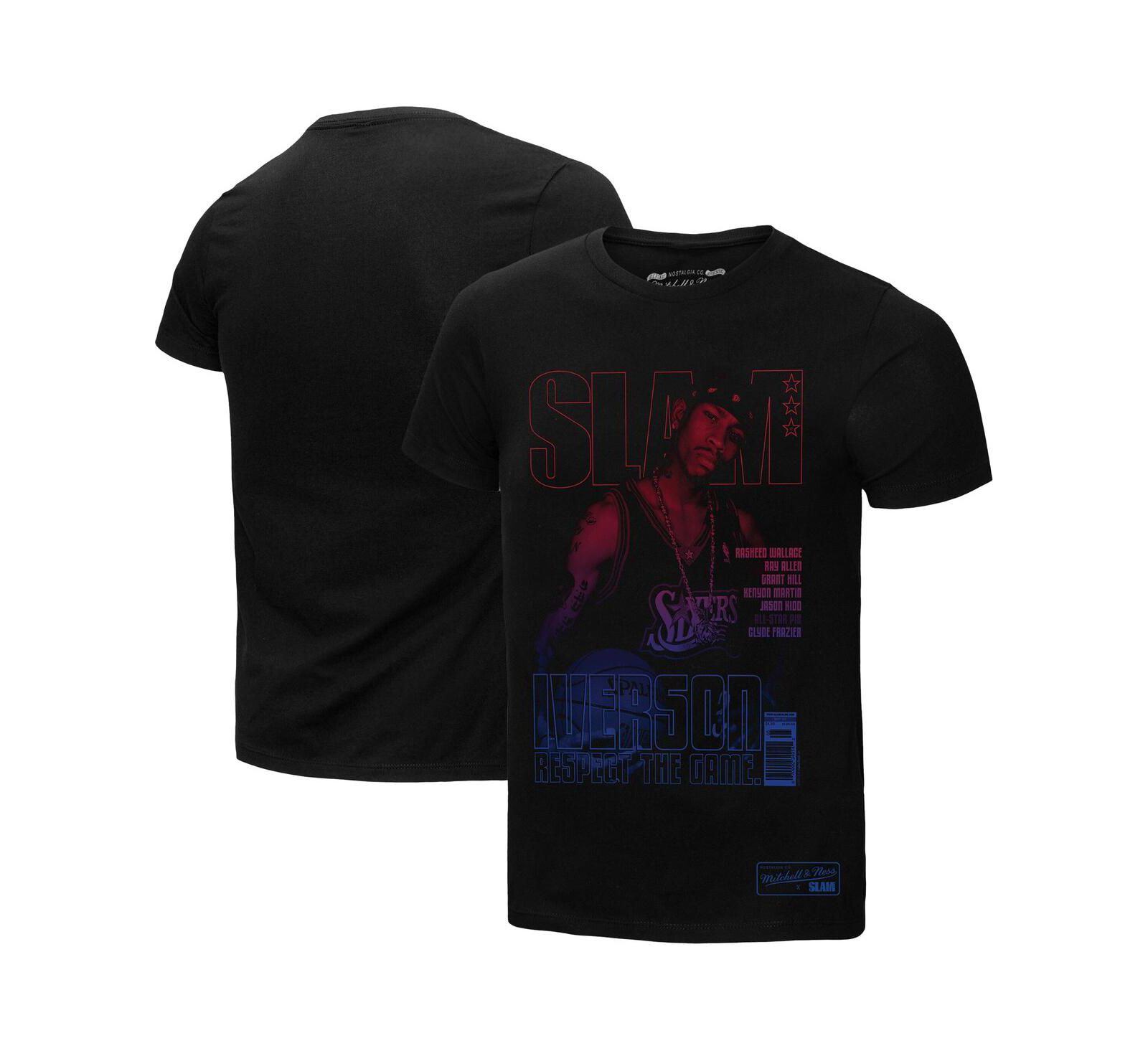 Мужская футболка Mitchell & Ness Allen Iverson Black Philadelphia 76ers SLAM Gradient