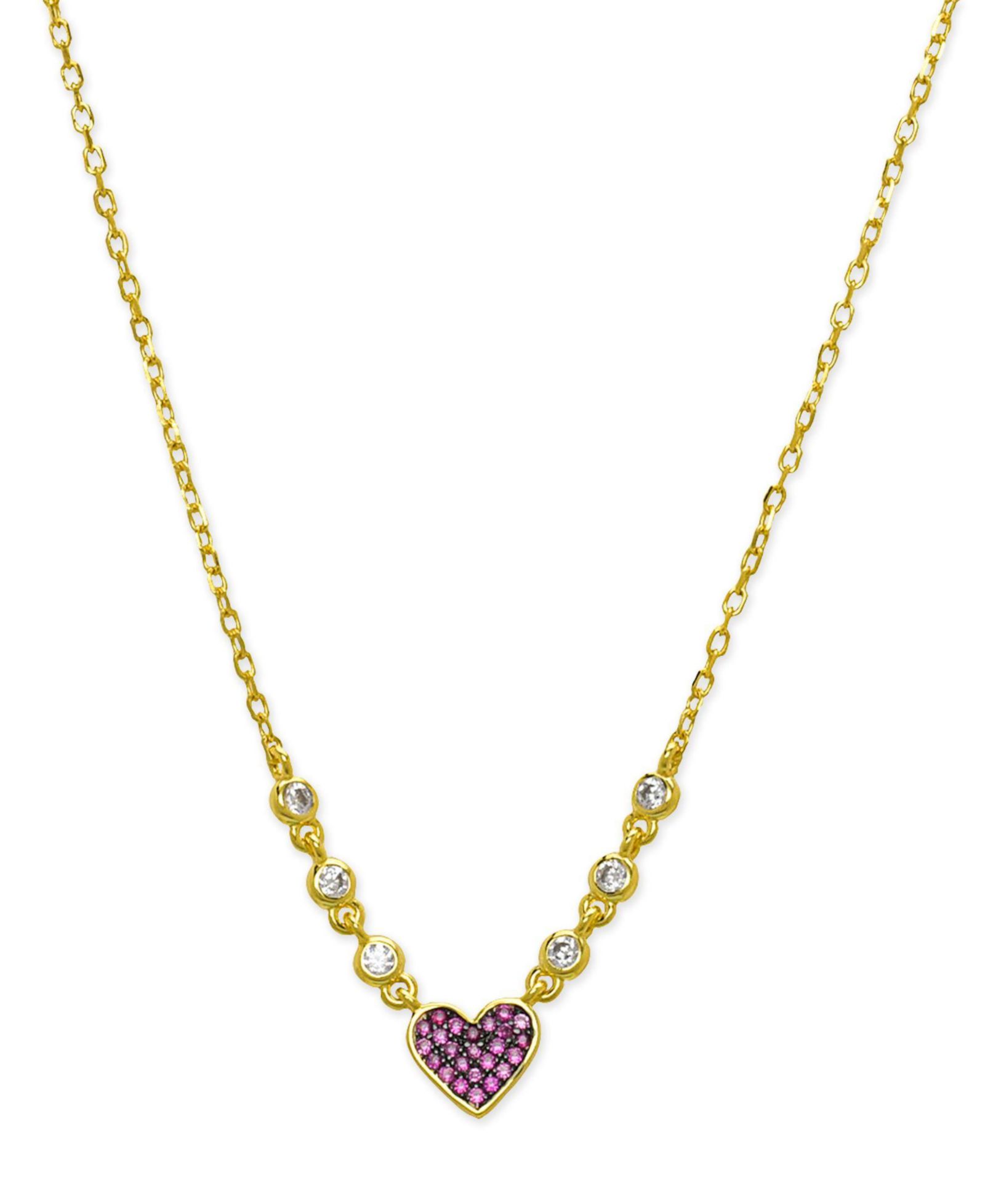 Ожерелье Lily Nily Girls Lab Ruby Heart из золота 18K и стерлингового серебра