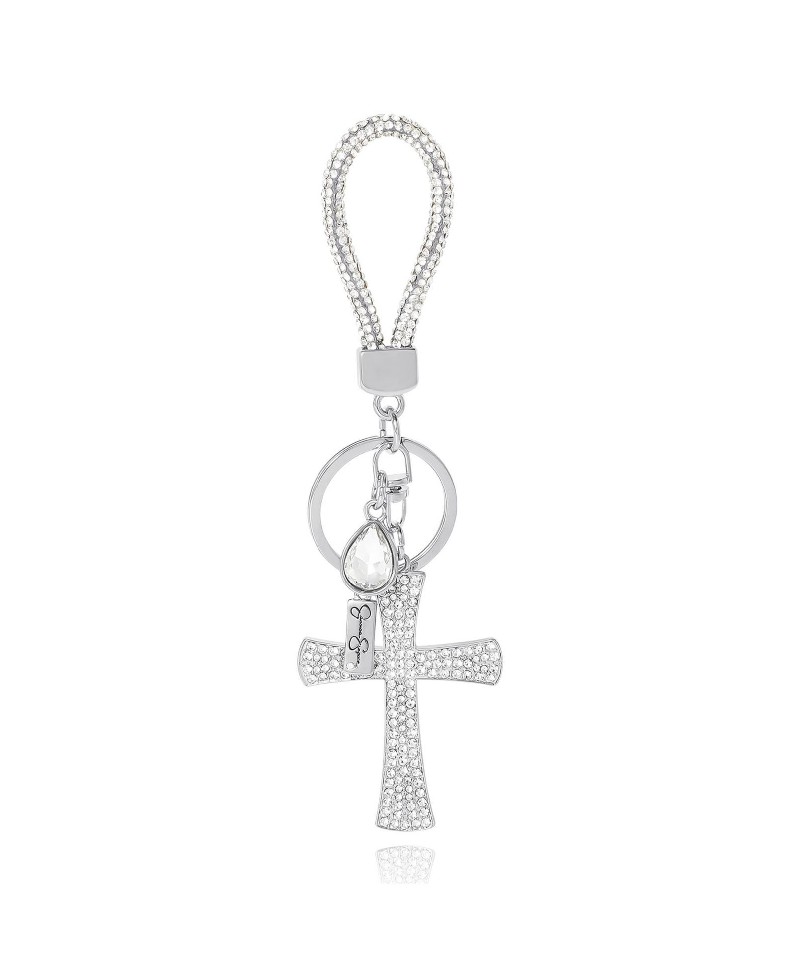 Брелок-подвеска Jessica Simpson Pave Crystal Cross