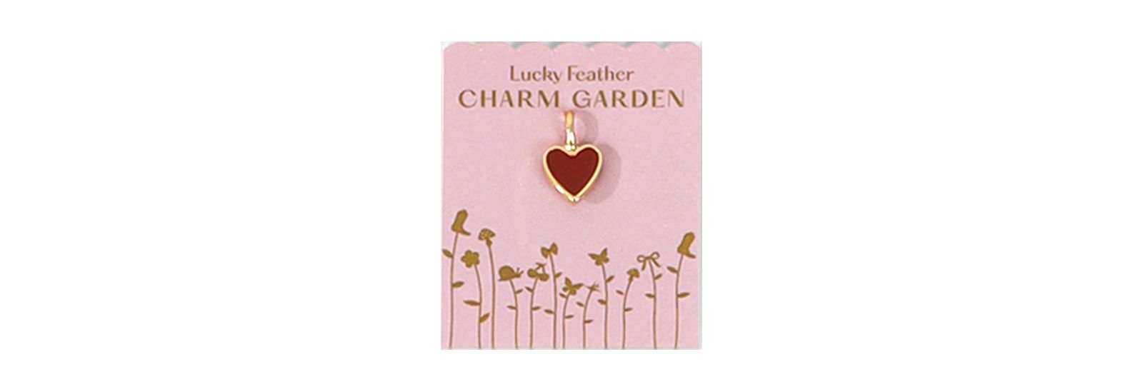 Эмалевый кулон Lucky Feather Charm Garden в форме сердца