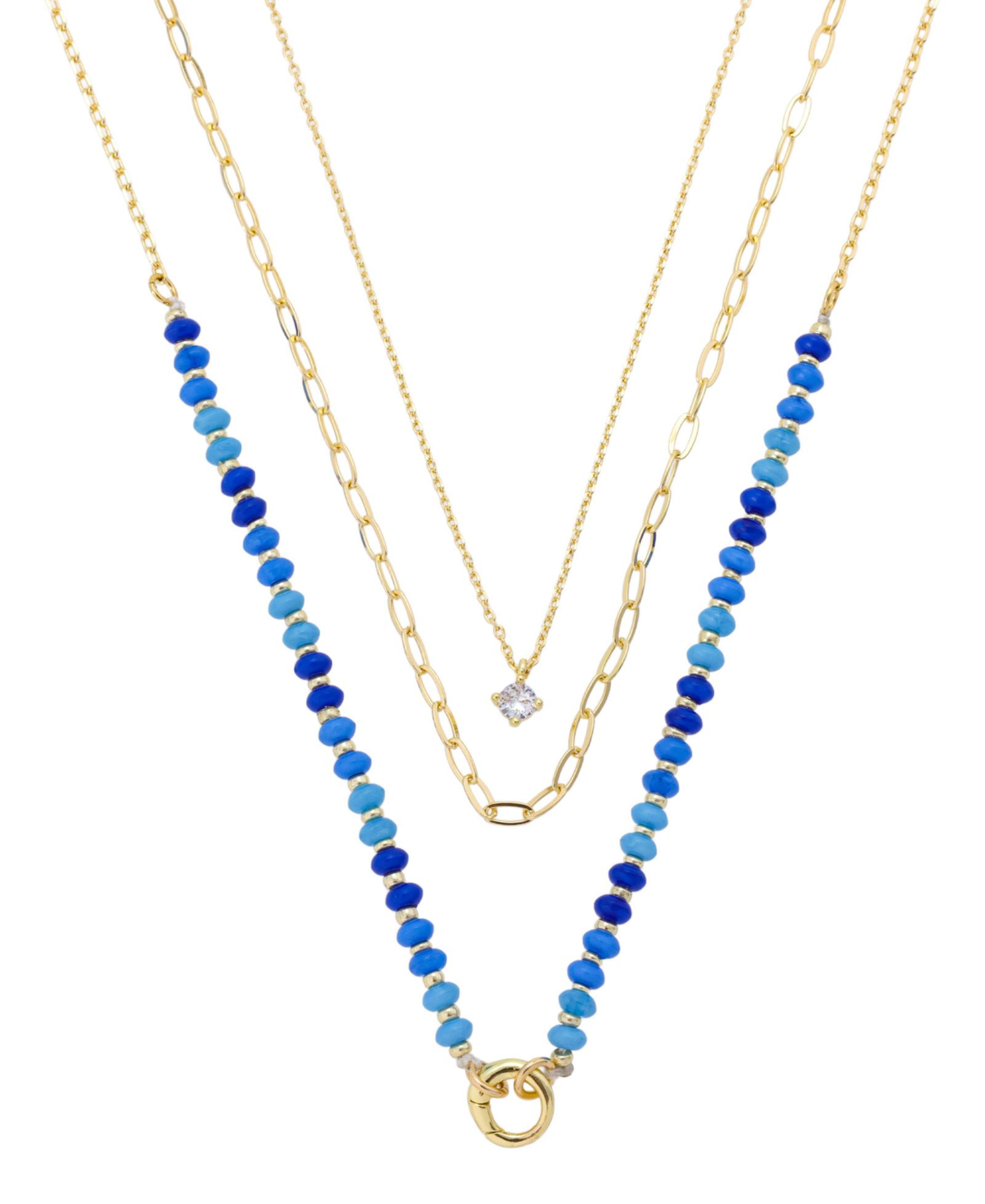 Unwritten Cubic Zirconia Beaded Layered Necklace Set