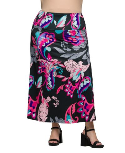 24seven Comfort Apparel юбка макси А-силуэта Plus Size с эластичным поясом