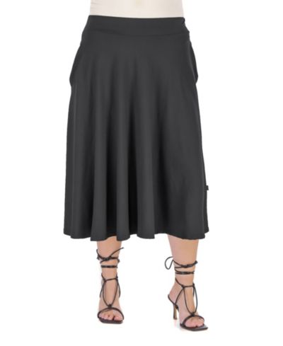 Миди-юбка 24seven Comfort Apparel Plus Size с эластичным поясом и плиссировкой