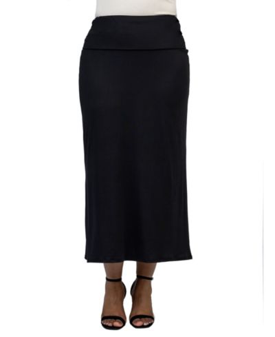 24seven Comfort Apparel Плюс размер макси-юбка с отворотом