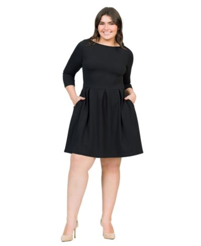 Платье 24seven Comfort Apparel Plus Size Perfect Fit and Flare Pocket