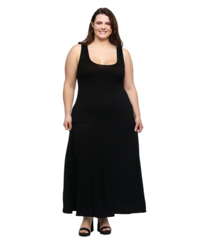Женское трикотажное платье-макси 24seven Comfort Apparel Sleeveless Tank с карманами