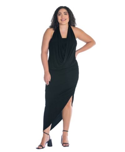 24seven Comfort Apparel Женское платье Plus Size с открытой спиной