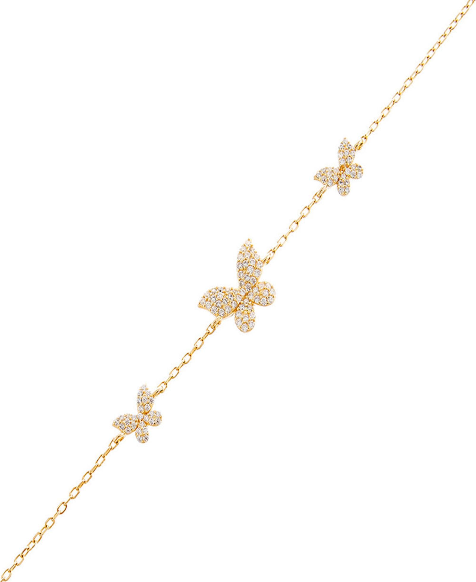 Браслет By Adina Eden Pave Triple Butterfly