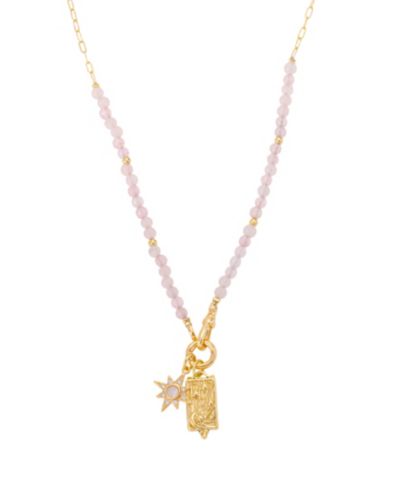 Unwritten Ожерелье с бусинами Rose Quartz и перламутром Celestial Charm