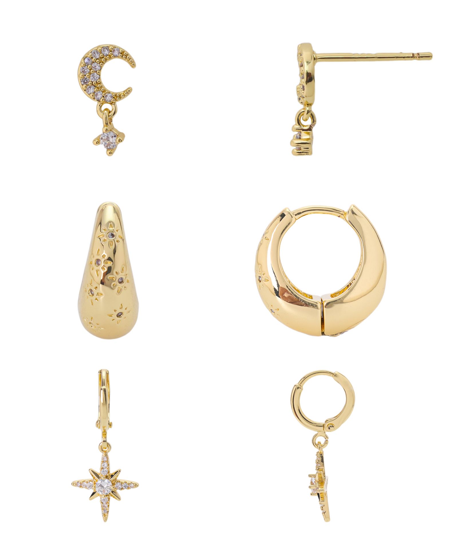 Unwritten Cubic Zirconia Celestial Trio Earring Set