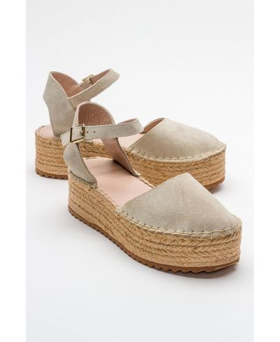 Beige suede leather