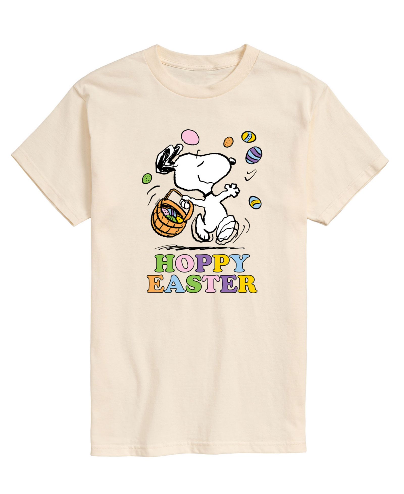AIRWAVES Men's Peanuts Snoopy Hoppy Easter Short Sleeve T-Shirt