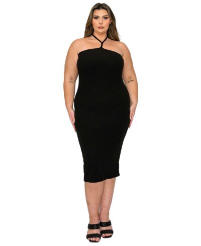 Трикотажное платье L I V D Plus Size Sienna с завязками на шее