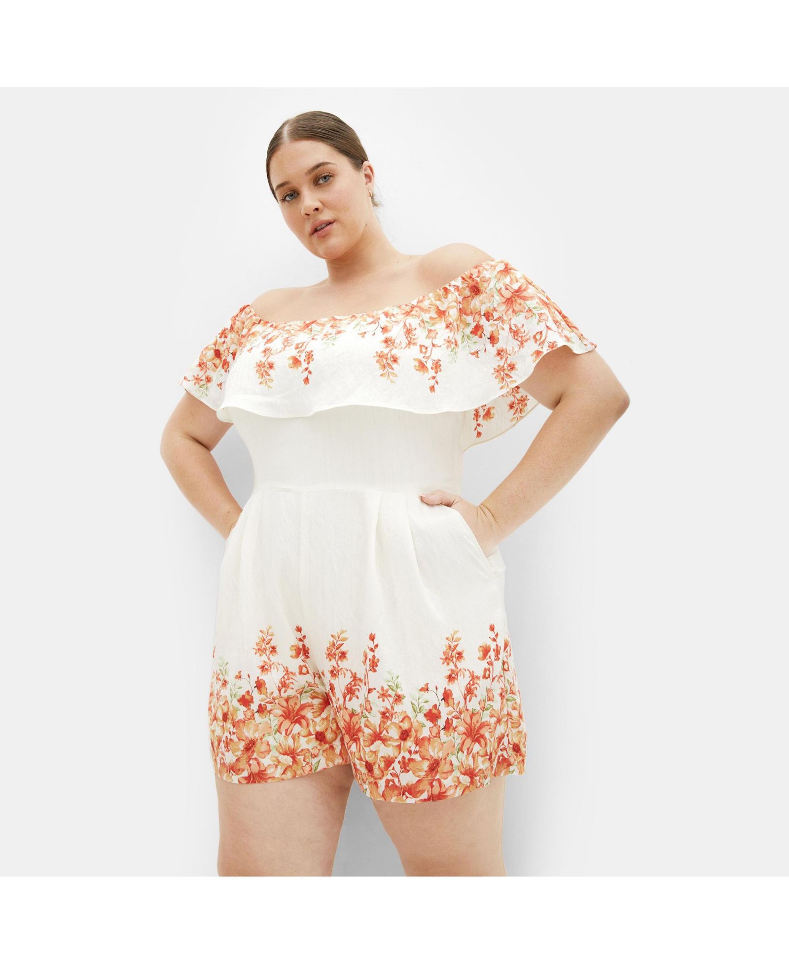 CITY CHIC Women's Poppy Print Playsuit