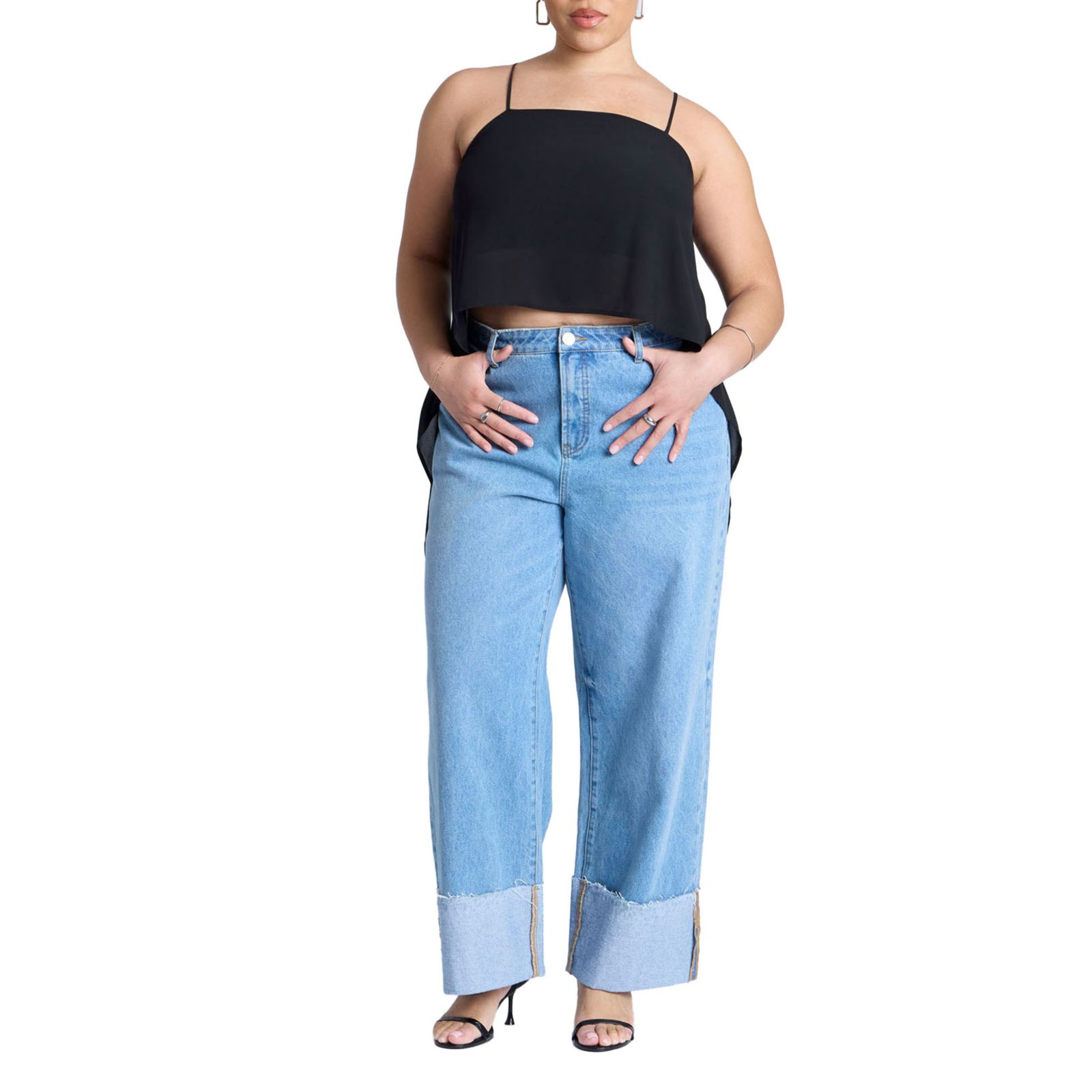 ELOQUII женский укороченный топ Plus Size Cascading
