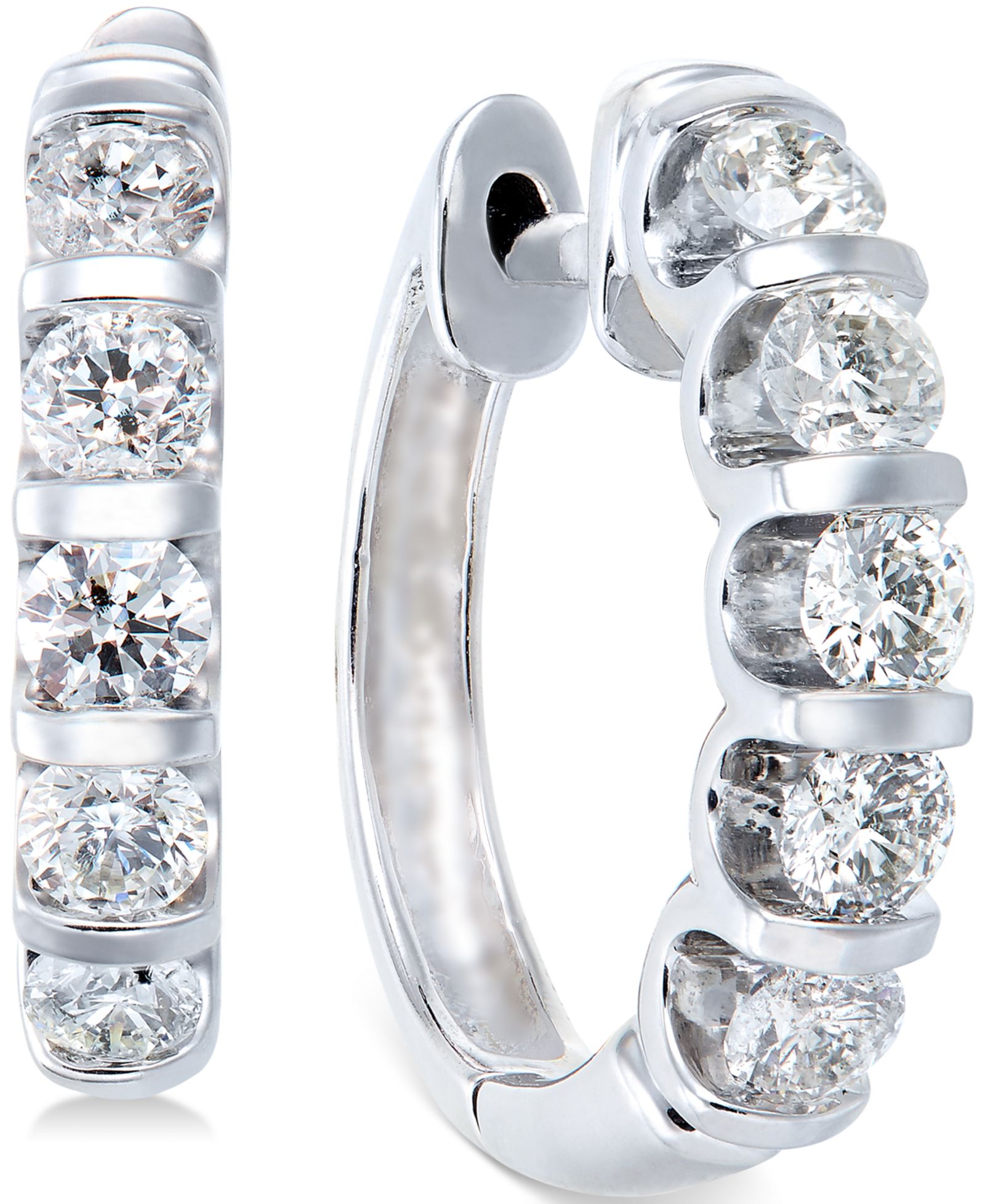 Серьги-кольца с бриллиантами в 14k white gold (1-1/2 ct. t.w.)