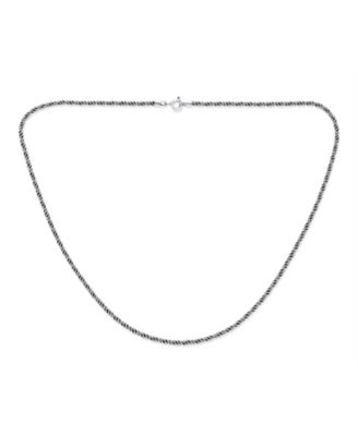 Bling Jewelry Bali Balinese Rope Twist Chain Link Necklace Oxidized Sterling Silver 20"