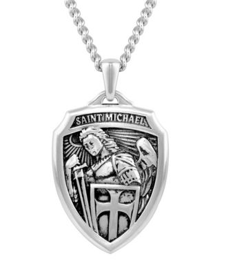 Мужской кулон Vincero St. Michael из стерлингового серебра, 21" Micro Cuban Chain