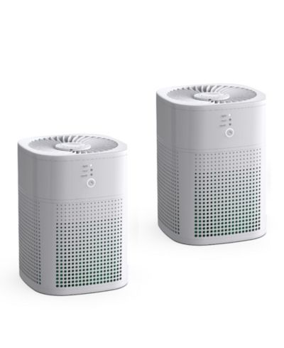 HY1800 HEPA Air Purifiers for Home 2 Pack, Bedroom & Small Room up to 108 Sq. Ft. Each, 24dB Quiet Sleep Mode, White