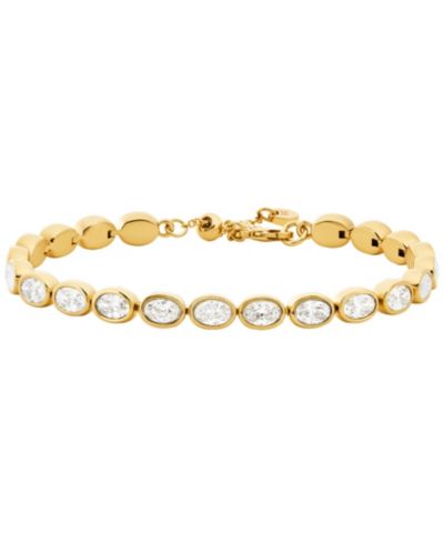 Браслет Michael Kors 14K Gold-Plated Brass Bezel-Set