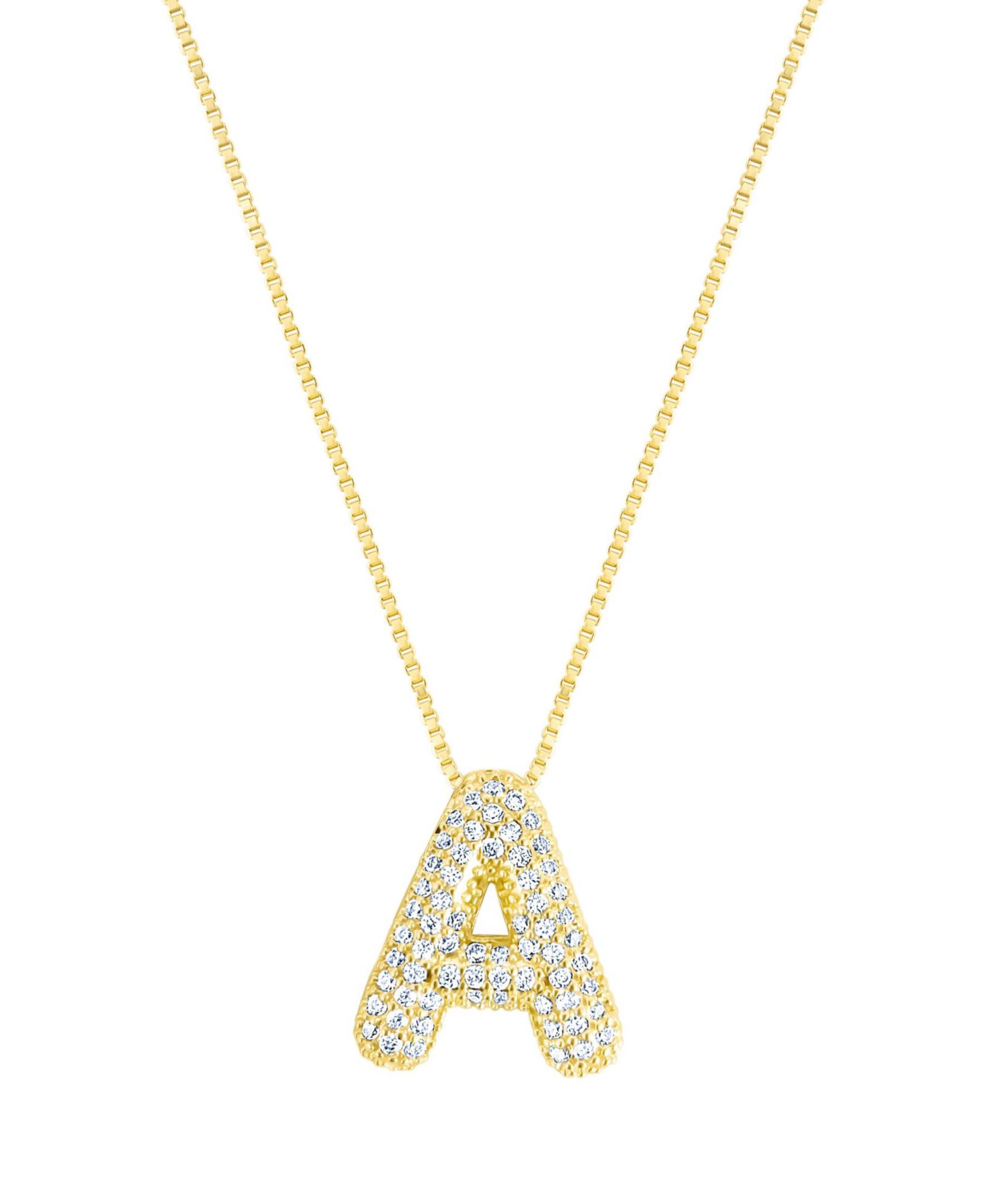 ADORNIA золотой кулон-буквы Pave Bubble