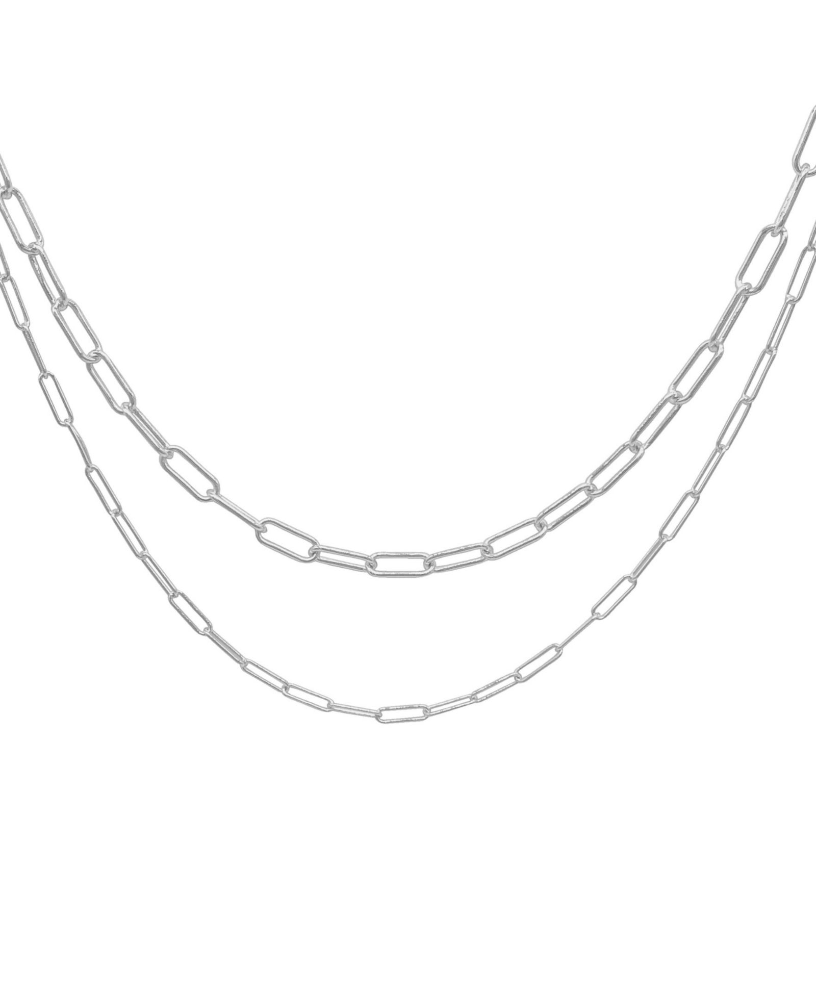 Набор цепей ADORNIA Silver 3mm and 4mm Paper Clip Chain