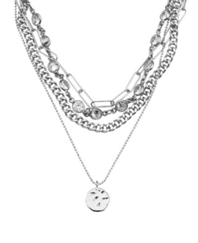 ADORNIA многослойное колье из серебра Messy
