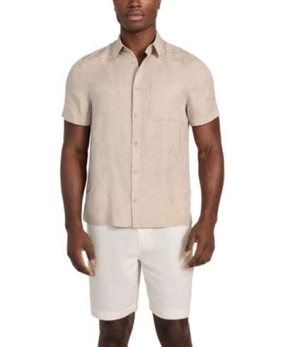GUESS Men's Regular-Fit Botanical Jacquard Button-Down Shirt