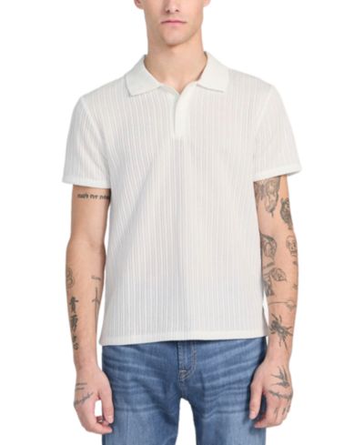 GUESS Men's Dario Knit Textured Polo Shirt